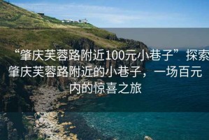 “肇慶芙蓉路附近100元小巷子”探索肇慶芙蓉路附近的小巷子，一場(chǎng)百元內的驚喜之旅