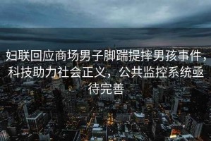 婦聯(lián)回應商場(chǎng)男子腳踹提摔男孩事件，科技助力社會(huì )正義，公共監控系統亟待完善