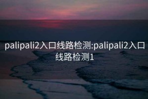 palipali2入口線(xiàn)路檢測:palipali2入口線(xiàn)路檢測1