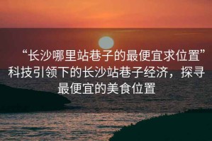 “長(cháng)沙哪里站巷子的最便宜求位置”科技引領(lǐng)下的長(cháng)沙站巷子經(jīng)濟，探尋最便宜的美食位置