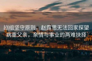 劇組堅守原則，趙露思無(wú)法回家探望病重父親，親情與事業(yè)的兩難抉擇