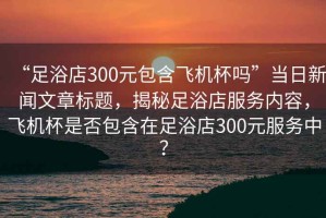 “足浴店300元包含飛機杯嗎”當日新聞文章標題，揭秘足浴店服務(wù)內容，飛機杯是否包含在足浴店300元服務(wù)中？