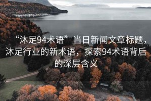 “沐足94術(shù)語(yǔ)”當日新聞文章標題，沐足行業(yè)的新術(shù)語(yǔ)，探索94術(shù)語(yǔ)背后的深層含義