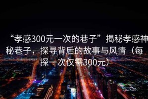 “孝感300元一次的巷子”揭秘孝感神秘巷子，探尋背后的故事與風(fēng)情（每探一次僅需300元）