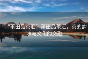 “莆田品茶匯”莆田品茶匯，茶的韻味與文化的交融