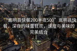 “嵩明縣快餐200半夜500”嵩明縣快餐，深夜的味蕾狂歡，速度與美味的完美結合