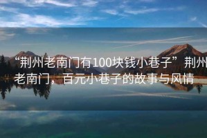 “荊州老南門(mén)有100塊錢(qián)小巷子”荊州老南門(mén)，百元小巷子的故事與風(fēng)情