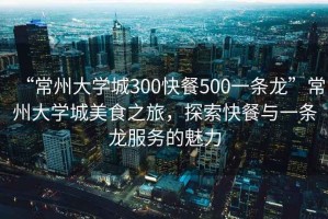 “常州大學(xué)城300快餐500一條龍”常州大學(xué)城美食之旅，探索快餐與一條龍服務(wù)的魅力