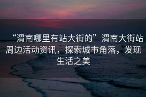 “渭南哪里有站大街的”渭南大街站周邊活動(dòng)資訊，探索城市角落，發(fā)現生活之美