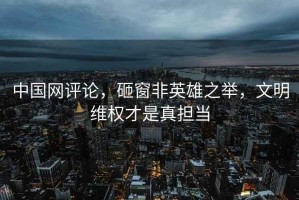 中國網(wǎng)評論，砸窗非英雄之舉，文明維權才是真擔當