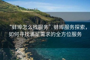 “蚌埠怎么找服務(wù)”蚌埠服務(wù)探索，如何尋找滿(mǎn)足需求的全方位服務(wù)
