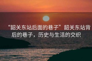 “韶關(guān)東站后面的巷子”韶關(guān)東站背后的巷子，歷史與生活的交織