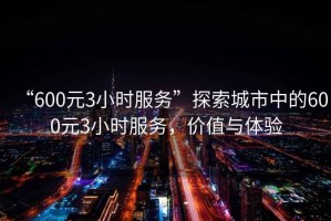 “600元3小時(shí)服務(wù)”探索城市中的600元3小時(shí)服務(wù)，價(jià)值與體驗