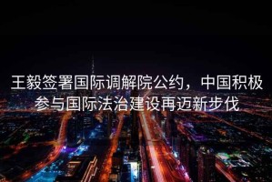 王毅簽署國際調解院公約，中國積極參與國際法治建設再邁新步伐