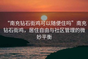 “南充鉆石街雞可以隨便住嗎”南充鉆石街雞，居住自由與社區管理的微妙平衡