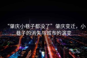 “肇慶小巷子都沒(méi)了”肇慶變遷，小巷子的消失與城市的演變
