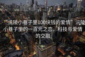 “沅陵小巷子里100塊錢(qián)的愛(ài)情”沅陵小巷子里的一百元之戀，科技與愛(ài)情的交融