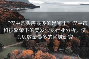 “漢中洗頭房最多的是哪里”漢中市科技繁榮下的美發(fā)沙龍行業(yè)分析，洗頭房數量最多的區域研究