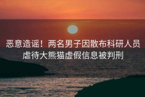 惡意造謠！兩名男子因散布科研人員虐待大熊貓虛假信息被判刑