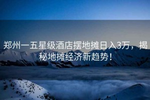 鄭州一五星級酒店擺地攤日入3萬(wàn)，揭秘地攤經(jīng)濟新趨勢！