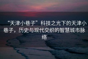 “天津小巷子”科技之光下的天津小巷子，歷史與現代交織的智慧城市脈絡(luò )