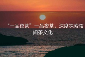 “一品夜茶”一品夜茶，深度探索夜間茶文化