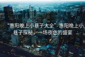 “惠陽(yáng)晚上小巷子大全”惠陽(yáng)晚上小巷子探秘，一場(chǎng)夜色的盛宴