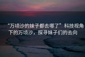 “萬(wàn)頃沙的妹子都去哪了”科技視角下的萬(wàn)頃沙，探尋妹子們的去向