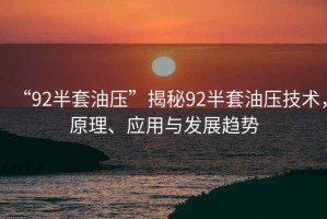 “92半套油壓”揭秘92半套油壓技術(shù)，原理、應用與發(fā)展趨勢