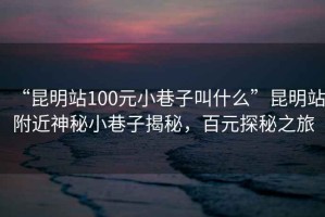 “昆明站100元小巷子叫什么”昆明站附近神秘小巷子揭秘，百元探秘之旅