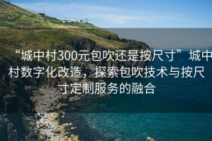 “城中村300元包吹還是按尺寸”城中村數字化改造，探索包吹技術(shù)與按尺寸定制服務(wù)的融合