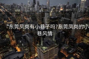 “東莞鳳崗有小巷子嗎?東莞鳳崗的小巷風(fēng)情