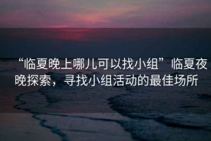 “臨夏晚上哪兒可以找小組”臨夏夜晚探索，尋找小組活動(dòng)的最佳場(chǎng)所