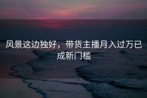 風(fēng)景這邊獨好，帶貨主播月入過(guò)萬(wàn)已成新門(mén)檻