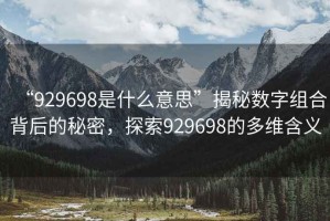 “929698是什么意思”揭秘數字組合背后的秘密，探索929698的多維含義