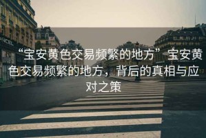 “寶安黃色交易頻繁的地方”寶安黃色交易頻繁的地方，背后的真相與應對之策