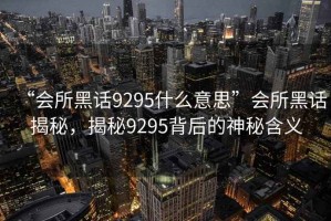 “會(huì )所黑話(huà)9295什么意思”會(huì )所黑話(huà)揭秘，揭秘9295背后的神秘含義