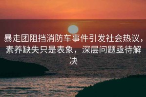 暴走團阻擋消防車(chē)事件引發(fā)社會(huì )熱議，素養缺失只是表象，深層問(wèn)題亟待解決
