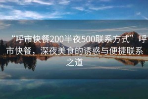 “呼市快餐200半夜500聯(lián)系方式”呼市快餐，深夜美食的誘惑與便捷聯(lián)系之道