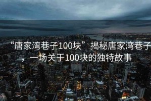 “唐家灣巷子100塊”揭秘唐家灣巷子，一場(chǎng)關(guān)于100塊的獨特故事
