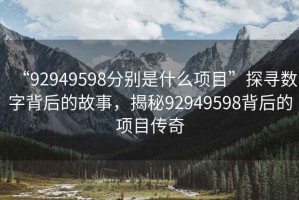 “92949598分別是什么項目”探尋數字背后的故事，揭秘92949598背后的項目傳奇