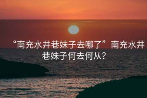 “南充水井巷妹子去哪了”南充水井巷妹子何去何從？