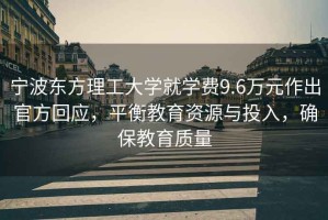 寧波東方理工大學(xué)就學(xué)費9.6萬(wàn)元作出官方回應，平衡教育資源與投入，確保教育質(zhì)量