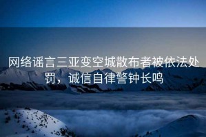 網(wǎng)絡(luò )謠言三亞變空城散布者被依法處罰，誠信自律警鐘長(cháng)鳴