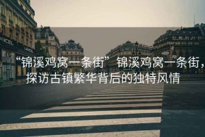 “錦溪雞窩一條街”錦溪雞窩一條街，探訪(fǎng)古鎮繁華背后的獨特風(fēng)情