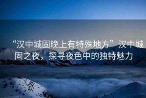 “漢中城固晚上有特殊地方”漢中城固之夜，探尋夜色中的獨特魅力