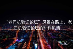 “老司機驗證論壇”風(fēng)景在路上，老司機驗證論壇的別樣風(fēng)情