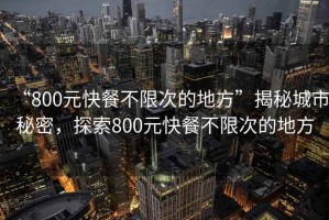“800元快餐不限次的地方”揭秘城市秘密，探索800元快餐不限次的地方