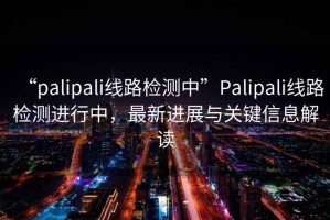 “palipali線(xiàn)路檢測中”P(pán)alipali線(xiàn)路檢測進(jìn)行中，最新進(jìn)展與關(guān)鍵信息解讀
