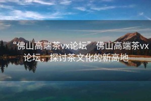 “佛山高端茶vx論壇”佛山高端茶vx論壇，探討茶文化的新高地